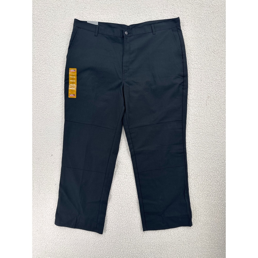 Dickies Mens 44x30 Black Double Knee Relaxed Fit Flex Straight Leg Pants